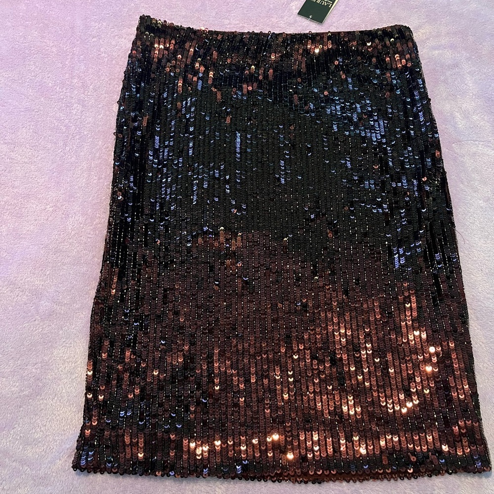 Deep plum color sequin pencil skirt new
